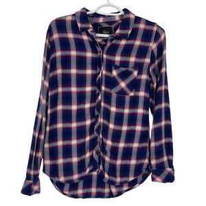 Rails top blue flannel long sleeve blouse S